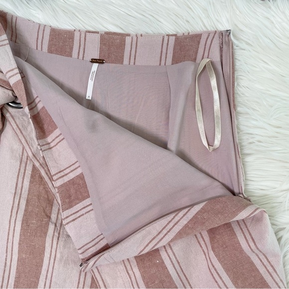 Free People Tuscan Sunrise Linen Wrap Skirt in Pink combo- Size 8 - Picture 6 of 11